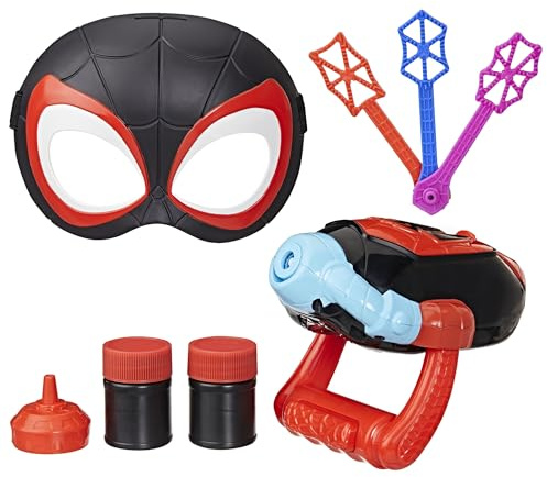 Hasbro Marvel, Spidey e i Suoi Fantastici Amici, Water-Webs, spara Bolle di Miles Spin Morales, Set per Roleplay