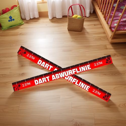 Dart Oche Marker – 2 pezzi di nastro adesivo rimovibile, marcatura a terra riposizionabile per la configurazione del gioco, nastro adesivo durevole per aree ricreative di club di uffici, sale d