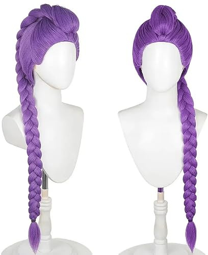 DASIAUTOEM peruk Cosplay Anime, karneval Anime kostymperücken för damer och herrar, sångare kostym Cosplay-wig, Animes jägarpopsångare idol hårförlängning flicka för karnevalfest (Lila)