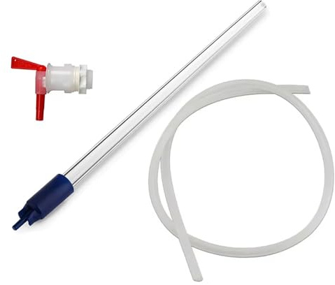 1 st. påfyllningssats for hembryggd ölflaska med fjäderbelastad munstycke – 100 cm slang och avtappningsventil – livsmedelsgodkänd PP och silikon(Blue)