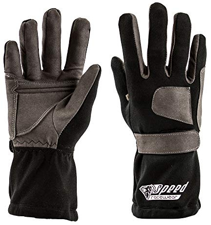 Speed Racewear - Karthandschuhe Sydney - Motorsport Handschuhe (6, Schwarz)
