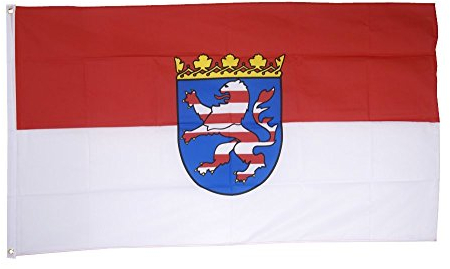 Flaggenfritze Fahne/Flagge Deutschland Hessen - 150 x 250 cm + gratis Sticker, XXL-Fahne