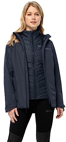 Jack Wolfskin Giacca Glaabach 3 in 1 da donna, Blu notte., Large