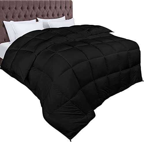 Utopia Bedding - Invierno Edredón de Fibra, Fibra Hueca siliconada, 370 gr/m² (Negro, Cama 135/150-220 x 240 cm)