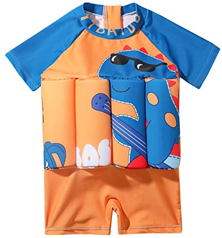 B�b� Gar�ons Petite Filles Flotteur Maillot de Bain Une pi�ce Flottant Flottabilit� r�glable Piscine Formation Costume V�Tements de Plage d'�t� Orange - Guitare 18-24 Mois
