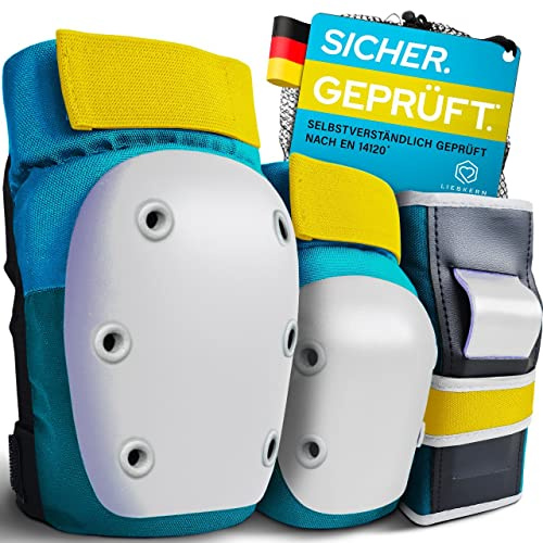 Liebkern Protectores en línea para adultos y adolescentes, equipo de protección en línea para adultos y adultos, protector de rodilla, protector en línea para adultos, Aquablau.