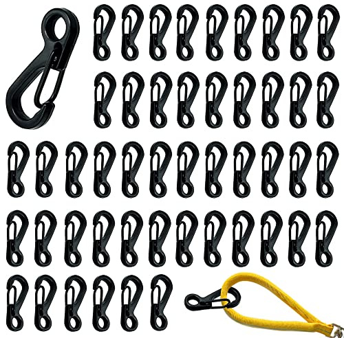 Dtoterul Mosquetones Pequeños - 50 Piezas Mini para Mochila de Escalada con Gancho de Agarre Llavero para Camping y Exteriores