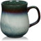 800ml Extra Large Ceramic Coffee Mug with Big Handle, 28Oz Handmade Glazed Oversized Tea Cup for Office and Home, Microwave and Dishwasher Safe, Jumbo Coffee Cup for Hot and Cold Drinking (Ink Green)