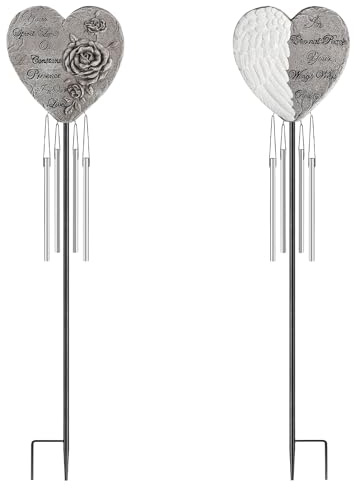 Bocola Carillón de Viento conmemorativo de Cementerio, Personalizable, para tumbas, condolencias, de Resina, Regalo para la pérdida de un ser Querido, lápida, lápida, decoración al Aire Libre, estaca