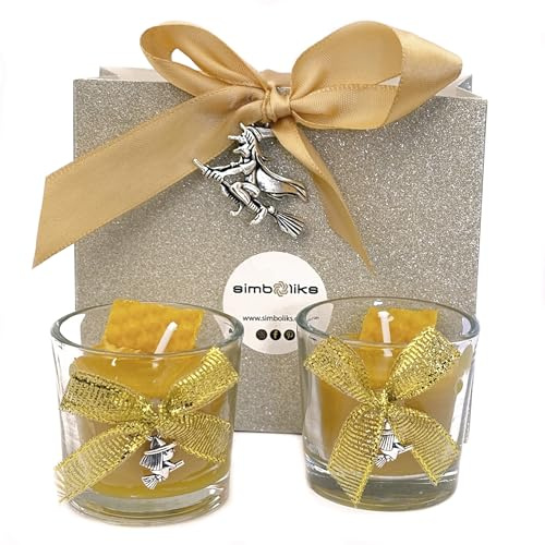 SIMBOLIKS 2 Velas de Miel Natural para el Ritual del los días 11 y 22 de cada mes, Ritual de la Miel, Días mágicos, Ritual 11 y 22, Velas de miel de abeja