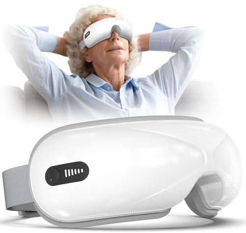 WERTYI Augenmassagegerät mit Wärme, 2025 Neue Verbesserte Beheizte Augenmaske mit Bluetooth Musik, Tragbares Augenpflegegerät zur Verbesserung des Schlafens, Geschenke für Frauen Männer