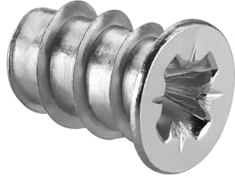 LIKERAINY Euroskruvar av Stål 6,3 x 8 mm Varianta Fästelement med Fullgänga för Möbler Borrdiameter 5 mm Specialskruv för Infästning Utdragbara Lådskenor Förbindande Skruv för Trä 100 stycken