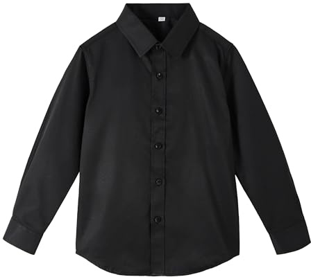 LOLANTA Boys Long Sleeve Button Down Shirt - Formal School Uniform & Wedding Dress Shirt for Age 2-14 Years