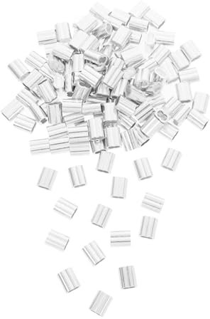 Ciieeo 120 Piezas De Manguitos De Engarce De Aluminio Para Cables De Acero Guardacabos De Aluminio Manguitos Para Cables De Acero Cuerdas De Alta Resistencia Bloqueo De Cables