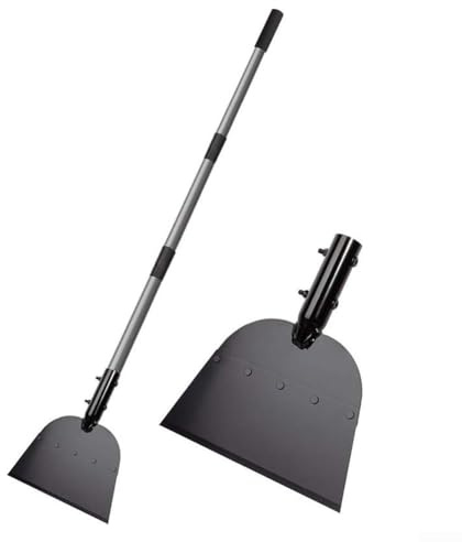 Raschietto per neve e ghiaccio, con manico lungo, raschietto per ghiaccio e neve invernale, rimozione del ghiaccio, bordo del prato (argento)