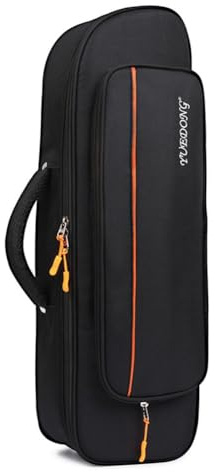 Lawnoval Sac à dos trompette portable en tissu Oxford résistant à l'eau pour étui de transport souple avec grande poche instrument en laiton, noir