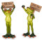 formano 2er Set lustige Frösche Frosch als Demonstrant mit Schild Figur Froschpaar