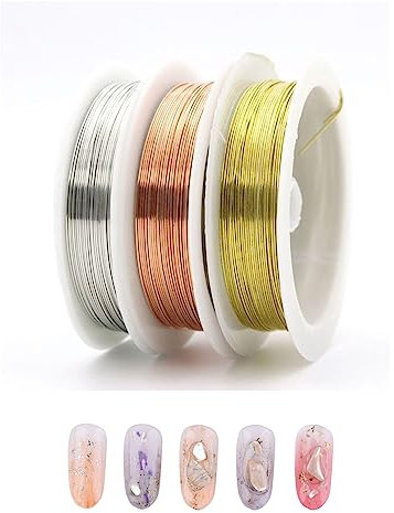 3 Rolls Jewelry Beading Wire,JewelleryWire Tarnish Resistant Beading Wire,DIY Craft Wire,0.3 mm Copper Wire for DIY Jewelry Beading and Craft Making(Silver/Gold/Rose Gold,15 m/Roll)