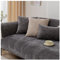 NUODWELL Weicher Chenille-Sofabezug für 1/2/3/4 Sitzer, universelle rutschfeste L-Form, Couchbezug, dicker Sofaschoner, gesteppte Eckenschonbezüge, waschbar für Wohnzimmer (Dunkelgrau-B, 90 x 120 cm)