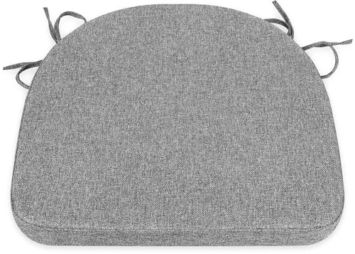 Comfortable Chair Cushion - 44x43x5cm Thick Foam Padding with Removable Cover and Secure Ties - Durable Seat Pad for Indoor/Outdoor Home, Patio, Garden - Portuguese Premium Fabric (Grey, Pack of 1)
