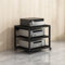 Multifunktionales Ablageregal mit Universalrädern Audio-Audio-Speicherregal TV Rack HiFi Regal Audio Schrank Beistelltisch Holz für Wohnzimmer für Wohnzimmer Spielzimmer Schlafzimmer.(Nero,50x40x48.5c