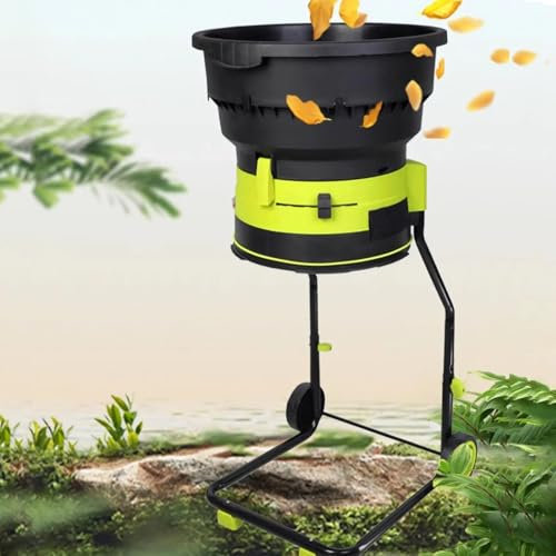 CraftNestUK Elektrisk dokumentförstörare med sladd, 2 500 w bärbar, 8 000 varv/min dokumentförstörare och flisare med uppsamlingsväska, trattdiameter 54 cm, för kompostering (maskin +40 m)