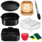 22CM Accesorios Freidora de Aire para COSORI 5,5L/6L/6,2L/6,4L, Cecotec 6L 6,5 L, 8PCS Reutilizable Molde Silicona Freidora de Aire, Air Fryer Accesorios sin aceite, BPA free