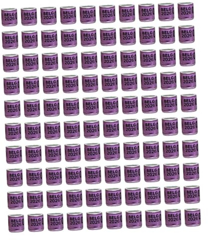 Milageto 100 bagues d'identification réutilisables pour Pattes de Pigeons, Accessoires d'élevage de volailles (référence 2026). Convient également aux, Violet Belgique