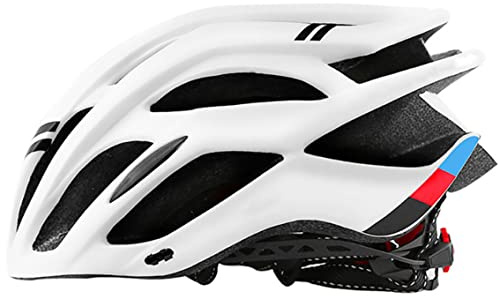Casque de vélo, Casque de vélo d'équitation Casquette sécurité légère et Respirante Équipement Cyclisme sur Route Montagne pour Femmes Hommes Sport Plein air Blanc