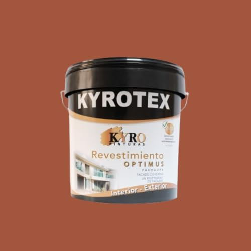 KYRO PINTURAS - Revestimiento de fachadas KYROTEX OPTIMUS 10 AÑOS, Pintura Carta de colores - 14L (Rojo Teja L-537)