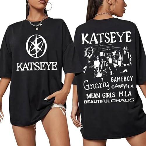 Mengmiao Camiseta Katseye Hombre Mujer – Y2K Streetwear Manga Corta con Estampado