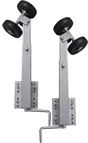 Teenpull Supporto per rimorchio per barca con doppie ruote in acciaio, 59-84 cm, regolabili, set da 2 per rimorchi per barche e carrelli scivoli, supporto stabile per kayak, barche a motore, barche a