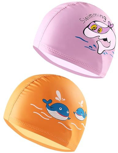 TODREMOU Swimming Cap Swim Kids Hat Fabric 3-6-10 Girls Boys Caps Hats