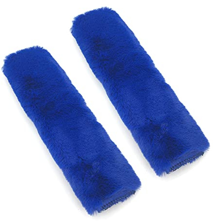 Uposao 2 almohadillas para cinturón de seguridad para coche, funda de felpa para cinturón de seguridad, cojín de hombro, cojín protector para adultos y niños, para mayor comodidad en el viaje, azul