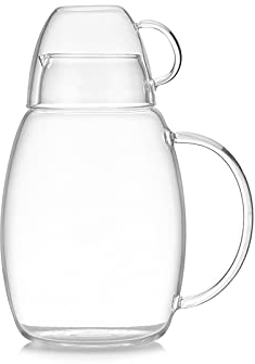 RFME Water Pitcher 57.4 Oz High Borosilicate Glass Pitcher with Water Cup Large Capacity Cold Jug H Teapot with Handle Water Carafe