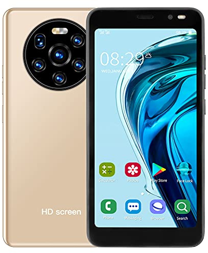 Smartphone ohne Vertrag 3G, Dual SIM Handy Günstig, 5.45 Zoll Full HD Bildschirm, 512MB RAM+4GB ROM, 128GB Erweiterbar, WiFi, BT, FM, GPS [Energieeffizienzklasse A+++] (Gold)