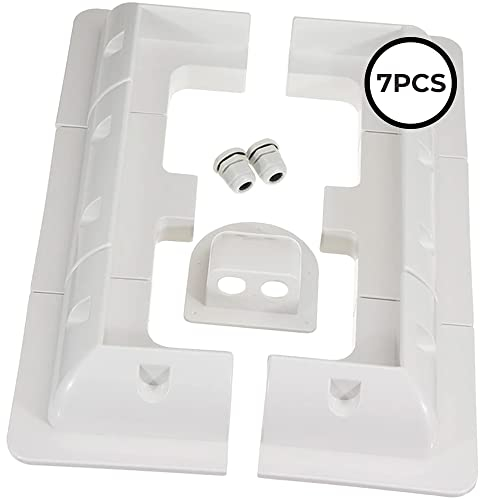 BonPrime Soporte Placas Solares - Paneles Solares, Para Caravanas, Furgonetas, Cobertizos, Soporte Panel Solar Rectangular, Placas Solares de Exterior, Color Blanco (7 Piezas)