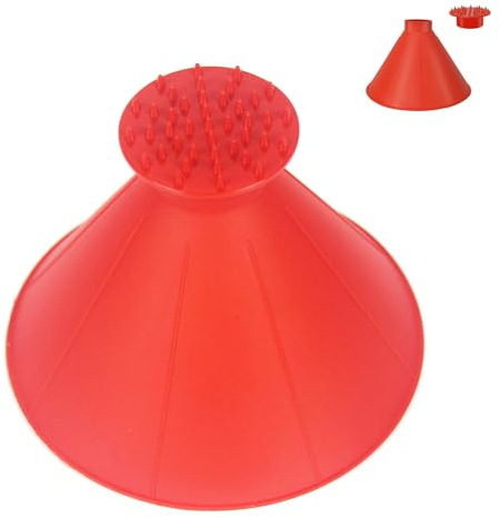 Norhogo Magical Car Ice Scraper Car Scraper Windscreen Scraper, Round Snow Scraper, Ice Scraper for Car Windscreen Funnel Car Ice Scraper for Bus Truck Car as Gift, red