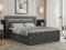 MKS MEBLE Boxspringbett 180x200 mit Led Grau Kunstleder, Bett Polsterbett 180x200 mit LED Kopfteil, Multipocket Matratze H3, Doppelbett mit Bettkasten Stauraumbett - Gold-9 - Dunkelgrau Kunstleder