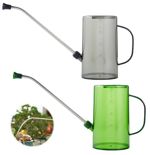 2 Pièces Arrosoir pour Plantes d'intérieur, Arrosoir Intérieur, Arosoire Jardin, Arrosoir à Échelle avec Bec Long en Acier Inoxydable et Poignée Arrosoir, pour Plantes de Maison Arrosoir de Jardin
