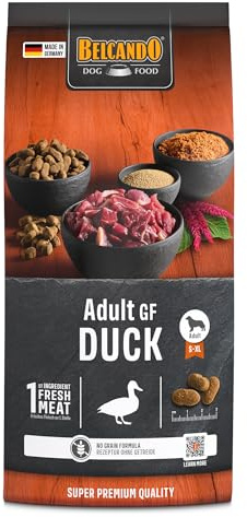 BELCANDO Adult GF Duck | Alimento para perros sin cereales | Alimento seco sin cereales con pato | pienso completo para perros adultos a partir de 1 año