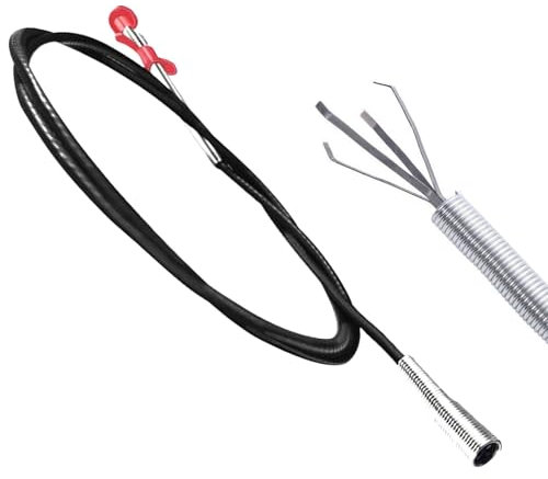Dragonne de tuyau de vidange 90 cm flexible avec griffes, outil d'épilation de serpent, outil de préhension flexible, brosse de nettoyage de tuyau en spirale adaptée pour évier de cuisine, salle de