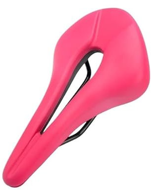 QIUSHIBO MTB-sadel andningsbar cykelsadel ihålig design PU-läder mjuk och bekväm MTB-sadel mountainbike väg kudde ett stycke kudde cykeldelar cykelsadel (Pink)