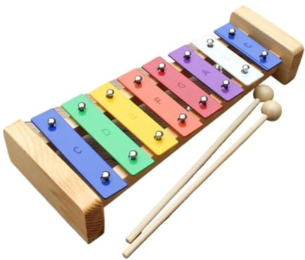 XPJYUA Xilofon Xilofon med 8 tangenter, metall musikaliskt tangentbord, trämusikinstrument