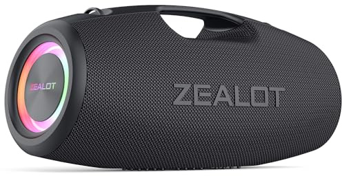 Zealot 120W Bluetooth Speaker Powerful Stereo Sound, Dual Pairing, 40 Hours of Playtime, 24000mAh Power Bank, IPX6 Waterproof, Outdoor Speaker with Handle, Portable for Camping, Beach, and Party