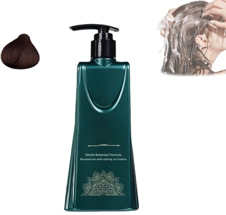 Set de tinte para el cabello de fórmula suave y larga duración, tinte vegetal para cubrir las canas, kit de tinte en un solo paso con champú natural nutritivo.,Light Black