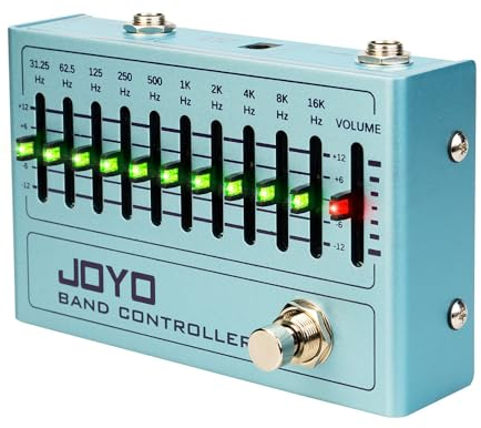 JOYO EQ Pedal 10 Band Equalizer (31.25Hz-16kHz) for Electric Guitar & Bass Including 4-string/ 5-string / 6-string/ 7-string Guitars (R-12)