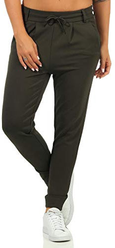 ONLY Damen Onlpoptrash Life Easy Col Pant PNT Noos Trousers 15115847,Peat,S / 32L