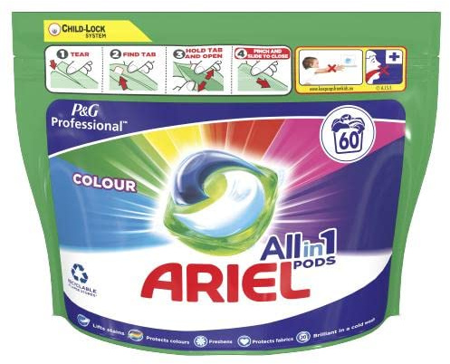 Ariel All in 1 Colour Pods Detergent Cleaning Power Washing Capsule Pack 60 Pcs
