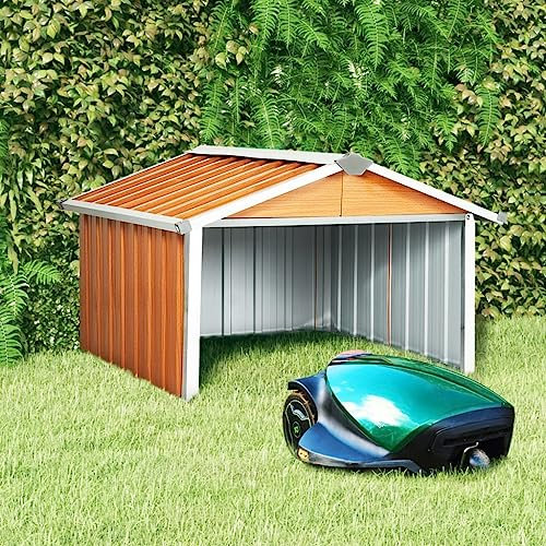 Mähroboter Gartenhaus Mähroboter 92x97x63cm Stahl verzinkt braun